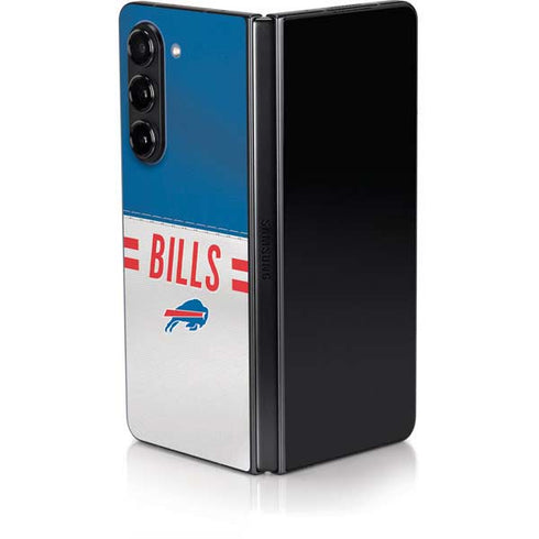 NFL Buffalo Bills White Striped Galaxy Z Fold5 5G Skin